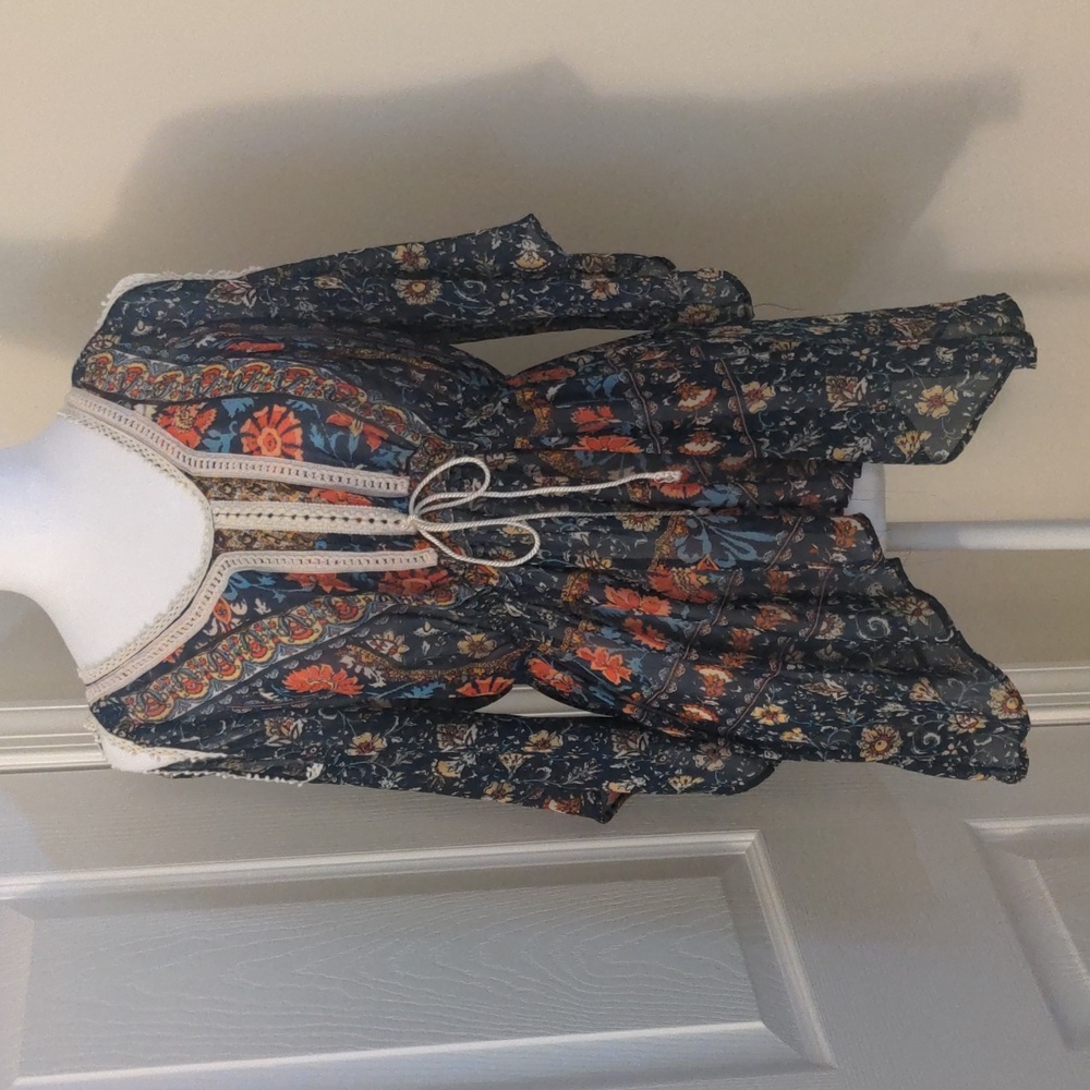One World Women's Sheer Blouse Sz Small